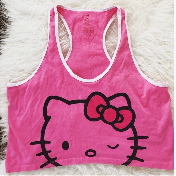 Hello Kitty Tops - Hello Kitty Crop Top Night Shirt